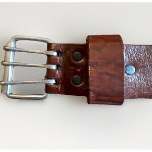 Oiltan Renegade Leather Belt 34 36 USA Made Triple Prong Heavy Duty Workwear